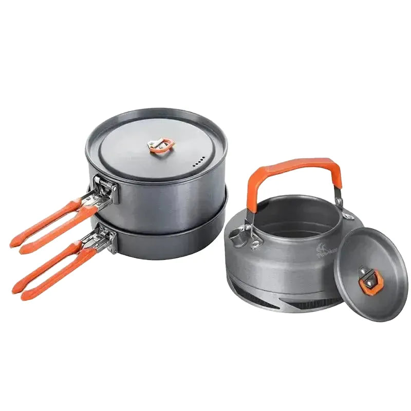Camp Cookware Set for Campers Fast Boil — Gray