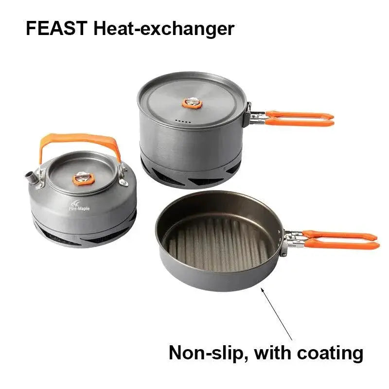 Camp Cookware Set for Campers Fast Boil — Gray-non-stick
