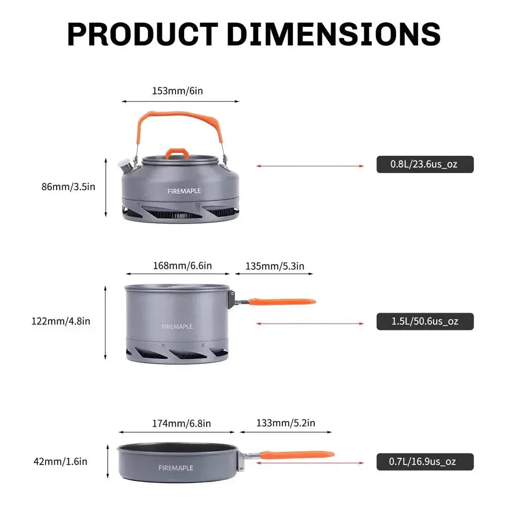 Compact Fire Maple Camping Cookware Set With Heat Exchanger