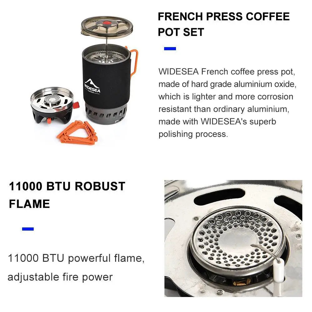 Compact Outdoor Camping Cooking Set With Gas Stove Kit