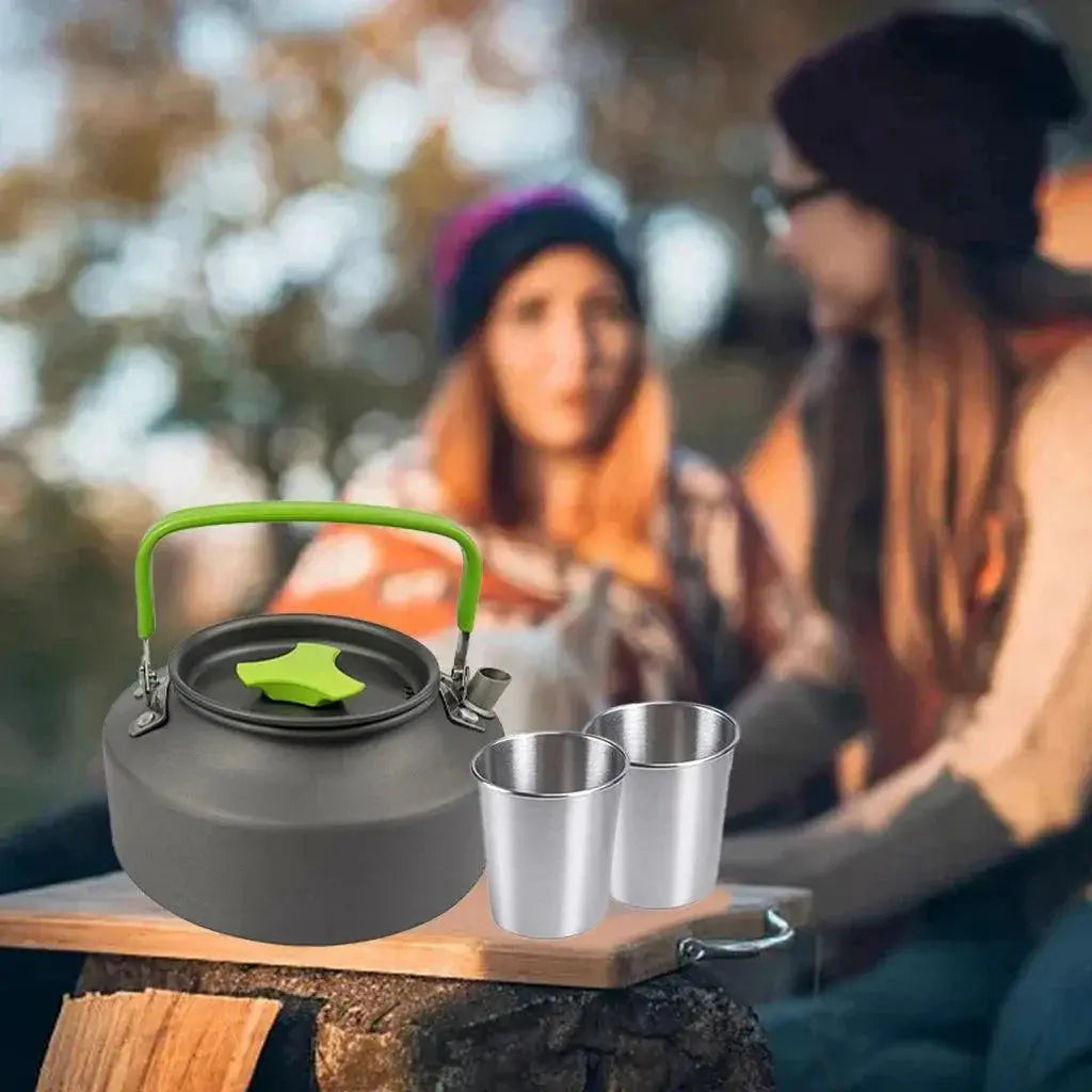 Compact Outdoor Camping Cookware Set With Foldable Cutlery