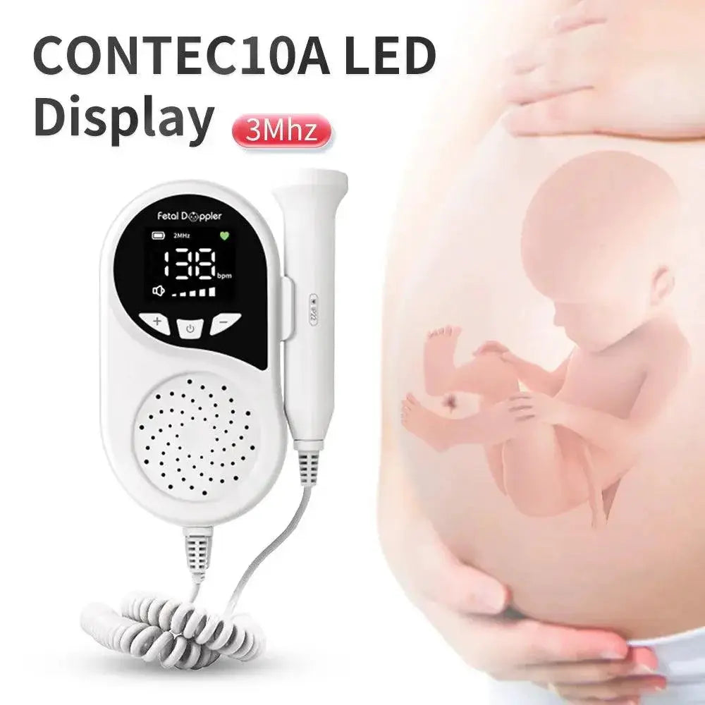 Contec Pink Fetal Doppler Heart Monitor For Baby Heartbeat