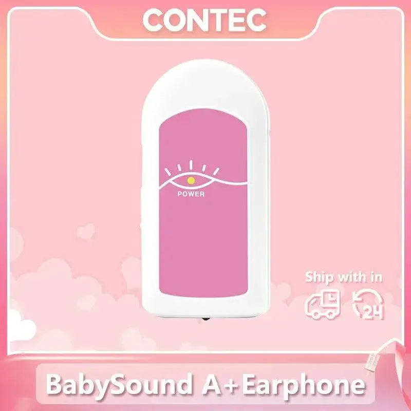 Contec Pink Fetal Doppler Heart Monitor For Baby Heartbeat