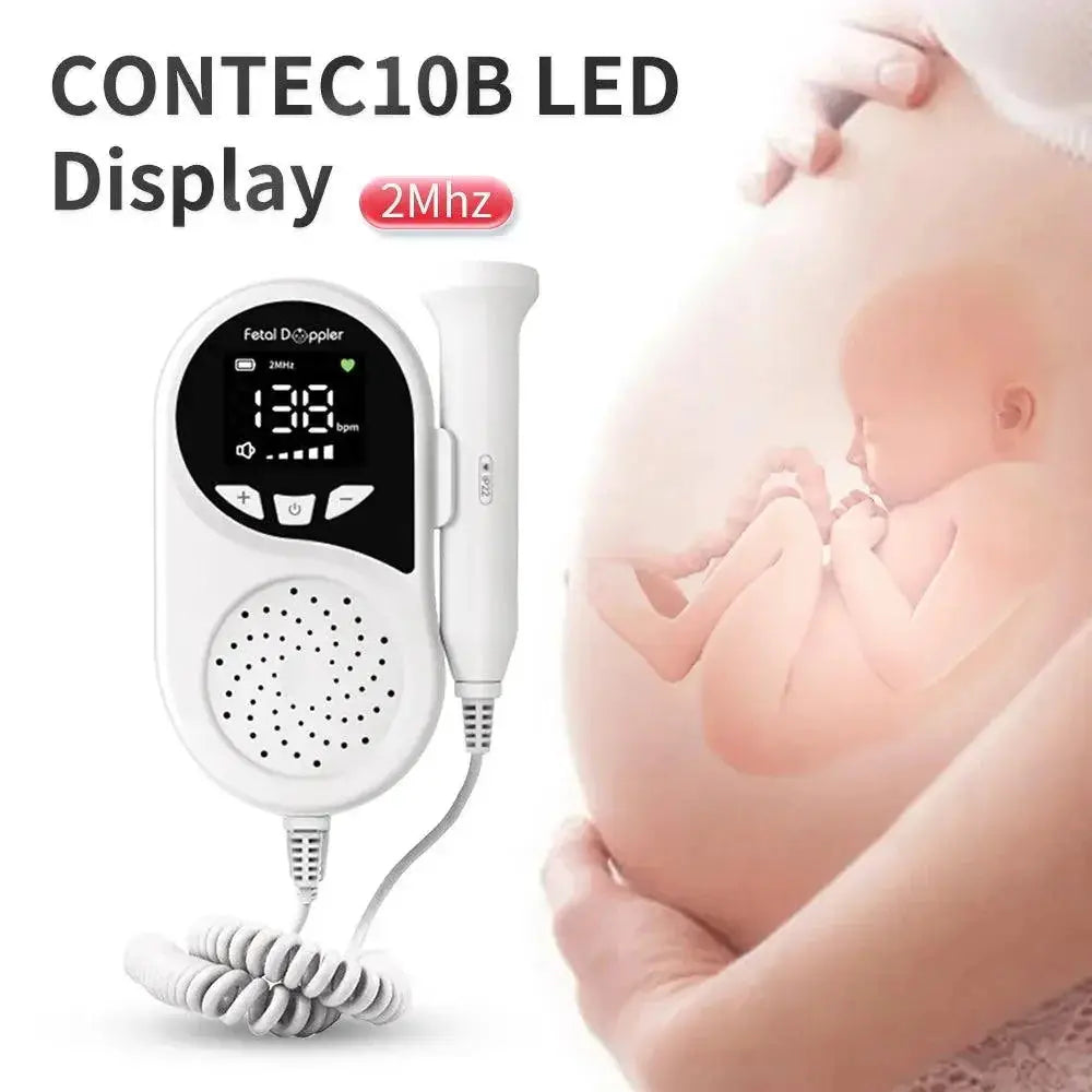 Contec Pink Fetal Doppler Heart Monitor For Baby Heartbeat