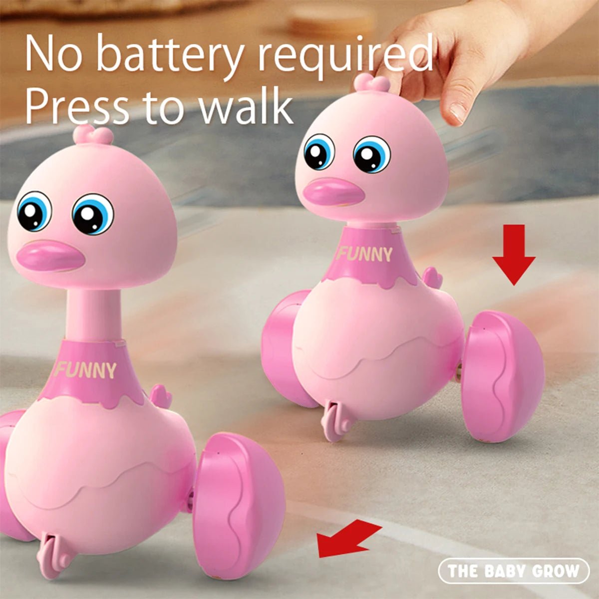 Conusea Press Swing Duck Toy - Battery Free Pull Back ToyPro For Babies Toddlers