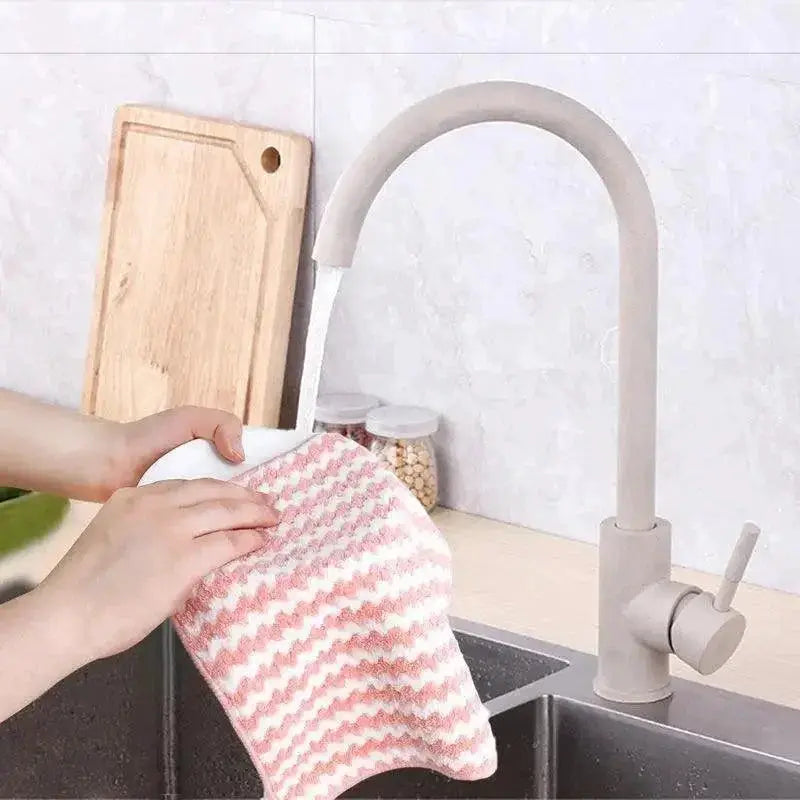 Coral Fleece Kitchen Cloths Oil Resistant Absorbent