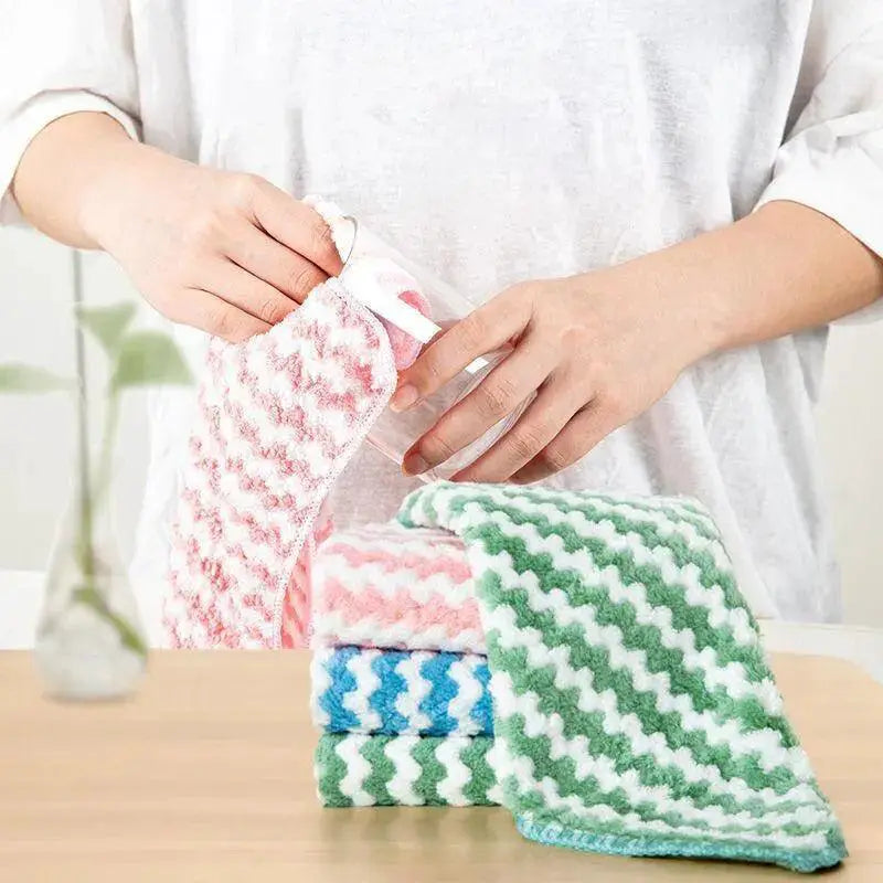 Coral Fleece Kitchen Cloths Oil Resistant Absorbent