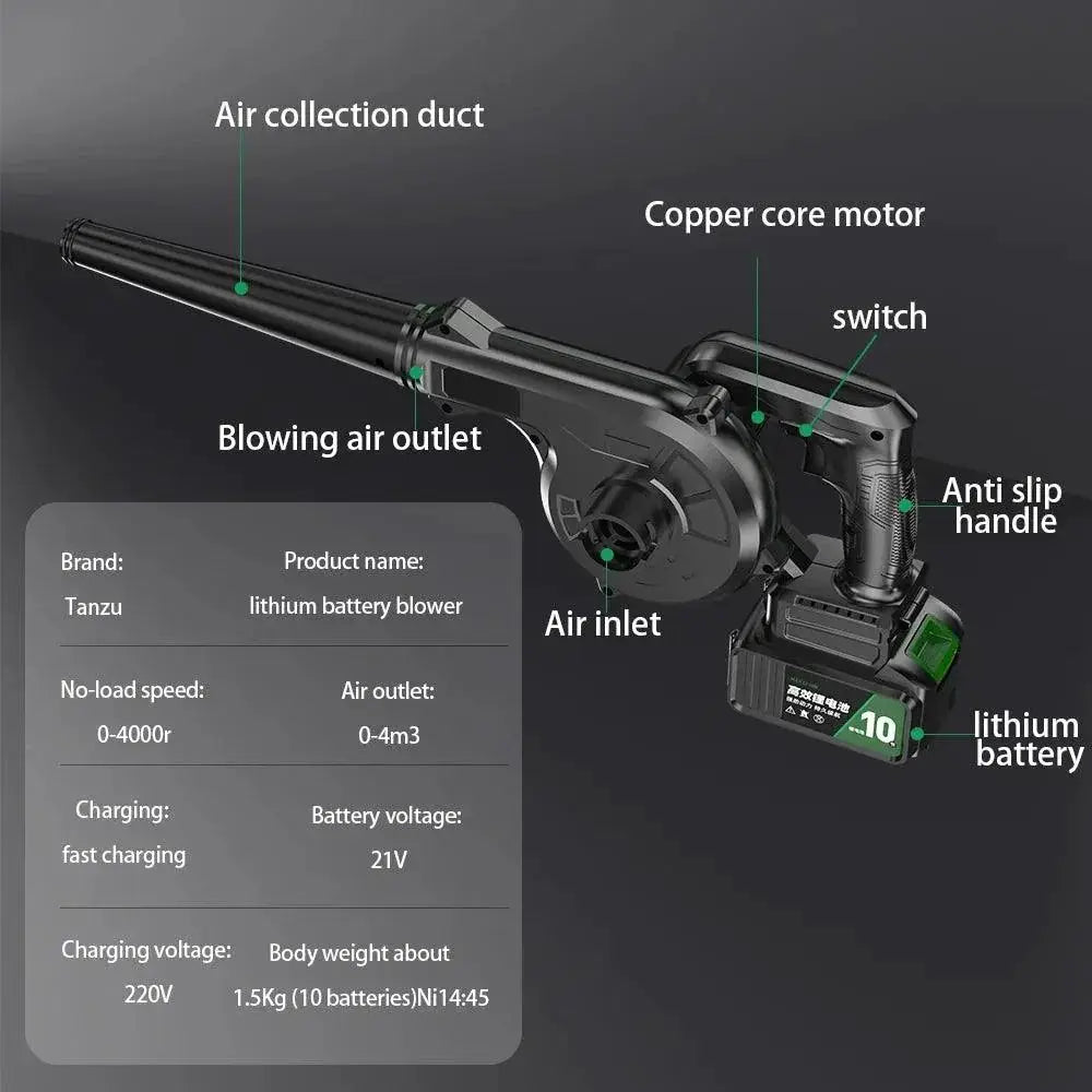 Cordless Blower 21V High Power Rechargeable Vacuum Cleaner