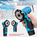 Cordless Electric Angle Grinder 9500rpm Handheld Tool