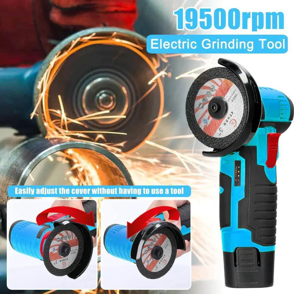 Cordless Electric Angle Grinder 9500rpm Handheld Power Tool
