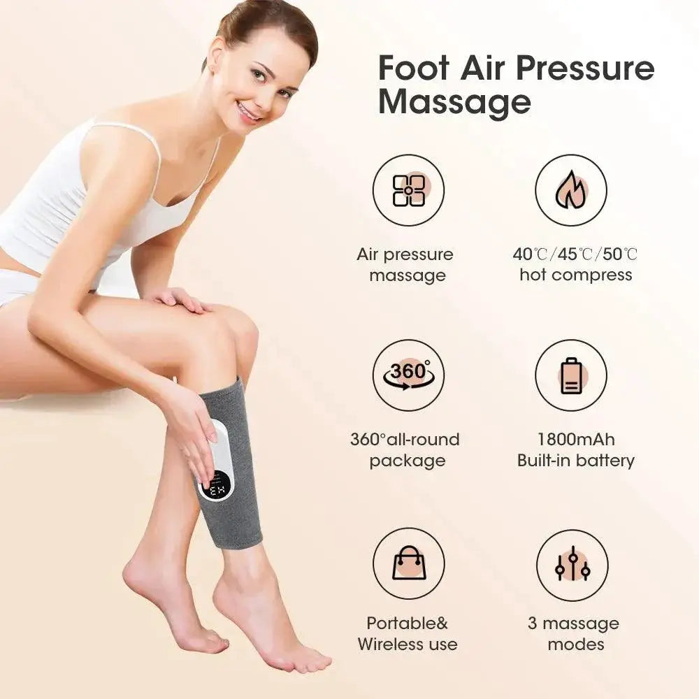 Cordless Leg Massager With Air Compression And Heat Therapy