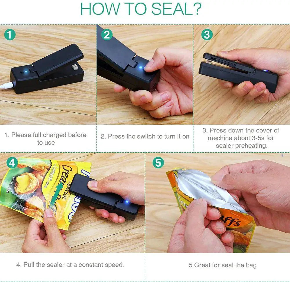 Cordless Mini Bag Sealer Portable Eco Friendly Kitchen Tool