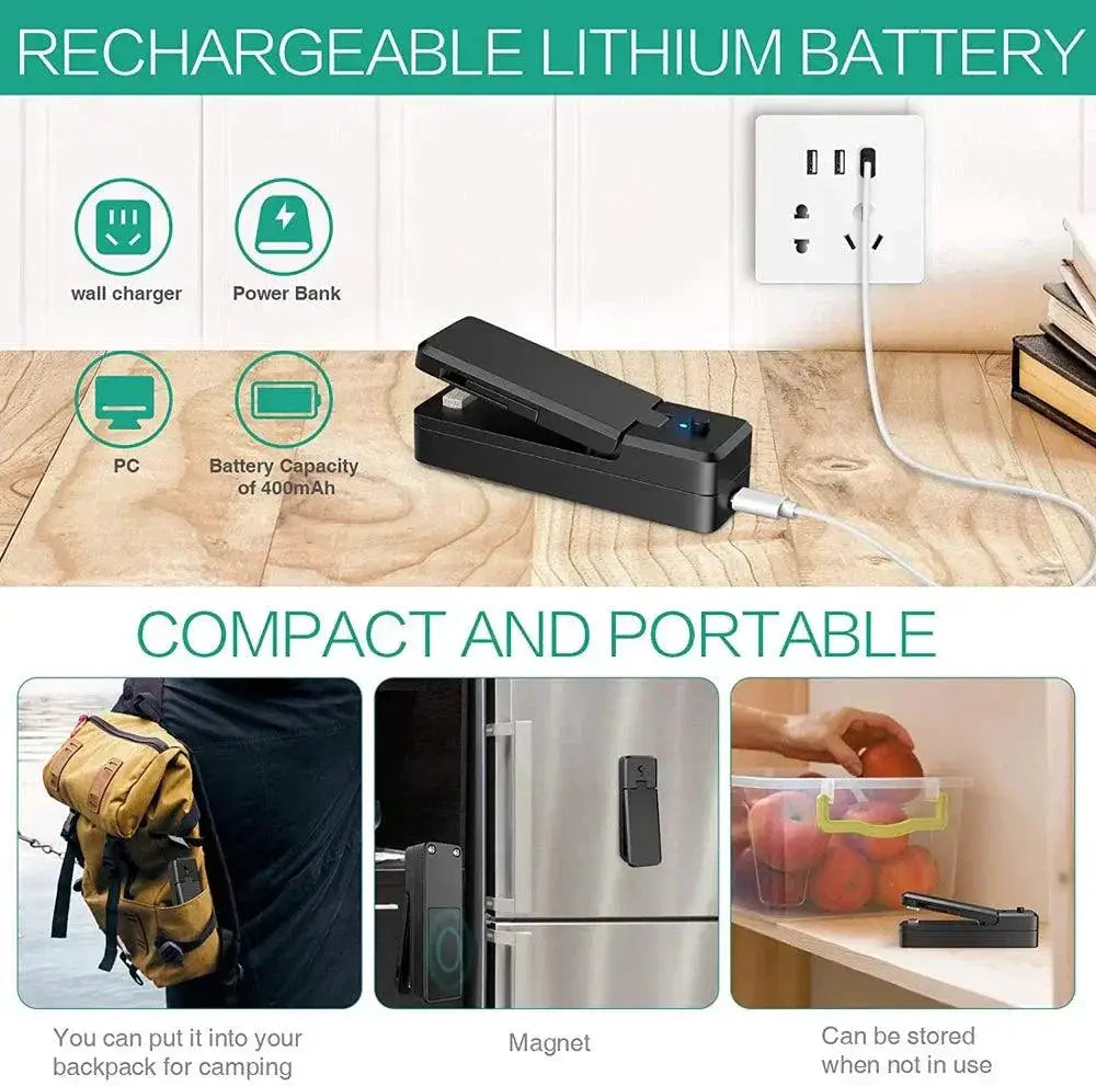 Cordless Mini Bag Sealer Portable Eco Friendly Kitchen Tool