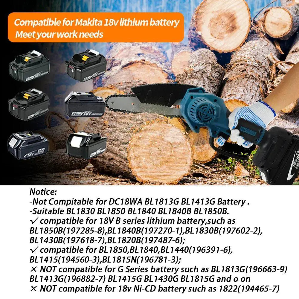 Cordless Mini Chainsaw 6 - Inch With 2.0Ah Battery Easy To Use