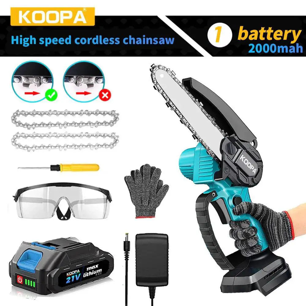 Cordless Mini Chainsaw 6 - Inch With 2.0Ah Battery Easy To Use