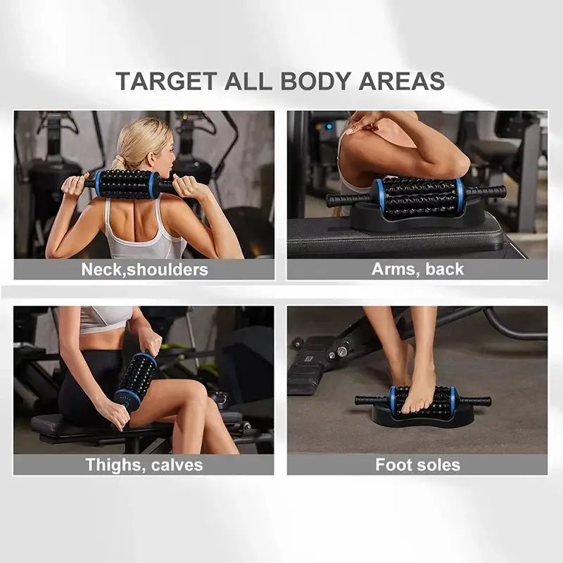 Cordless Roller Body Massager Rechargeable Deep Tissue Relief On The Go