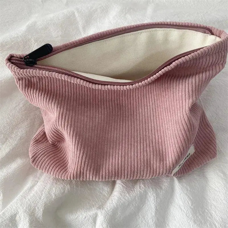 Corduroy Makeup Storage Bag Cosmetic Organizer For Women