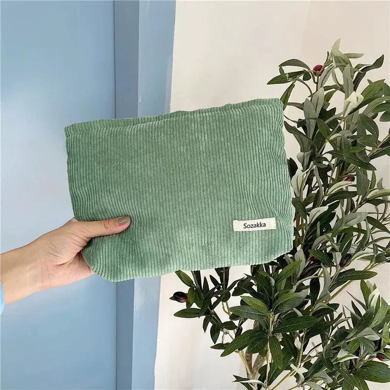 Corduroy Makeup Storage Bag Cosmetic Organizer For Women