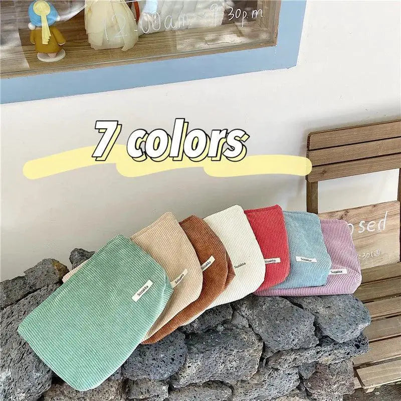 Corduroy Makeup Storage Bag Cosmetic Organizer For Women