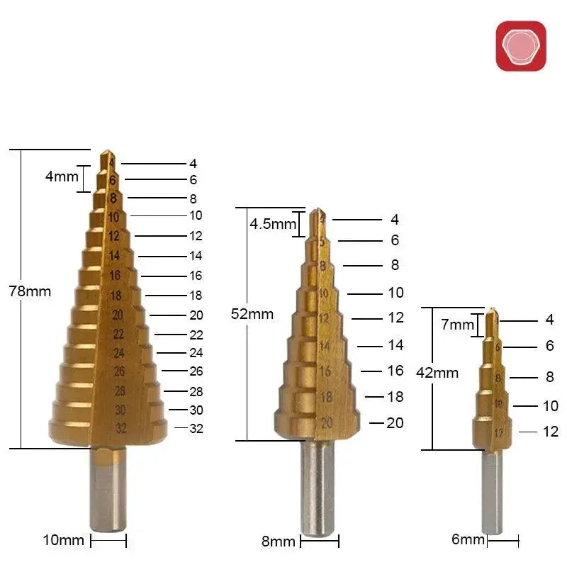 Titanium Step Drill Bit Set Portable Core Hole Opener