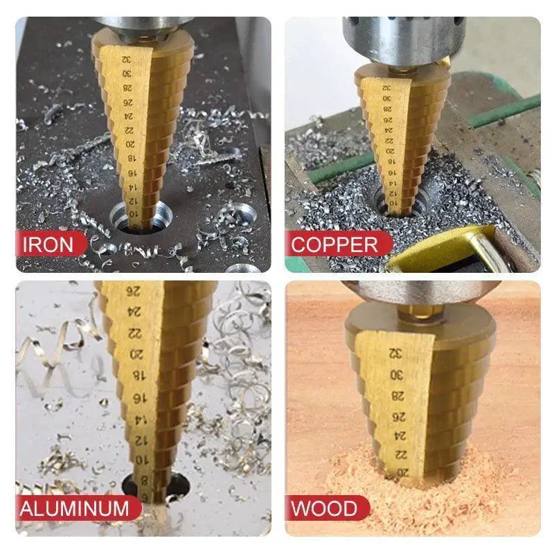 Titanium Step Drill Bit Set Portable Core Hole Opener