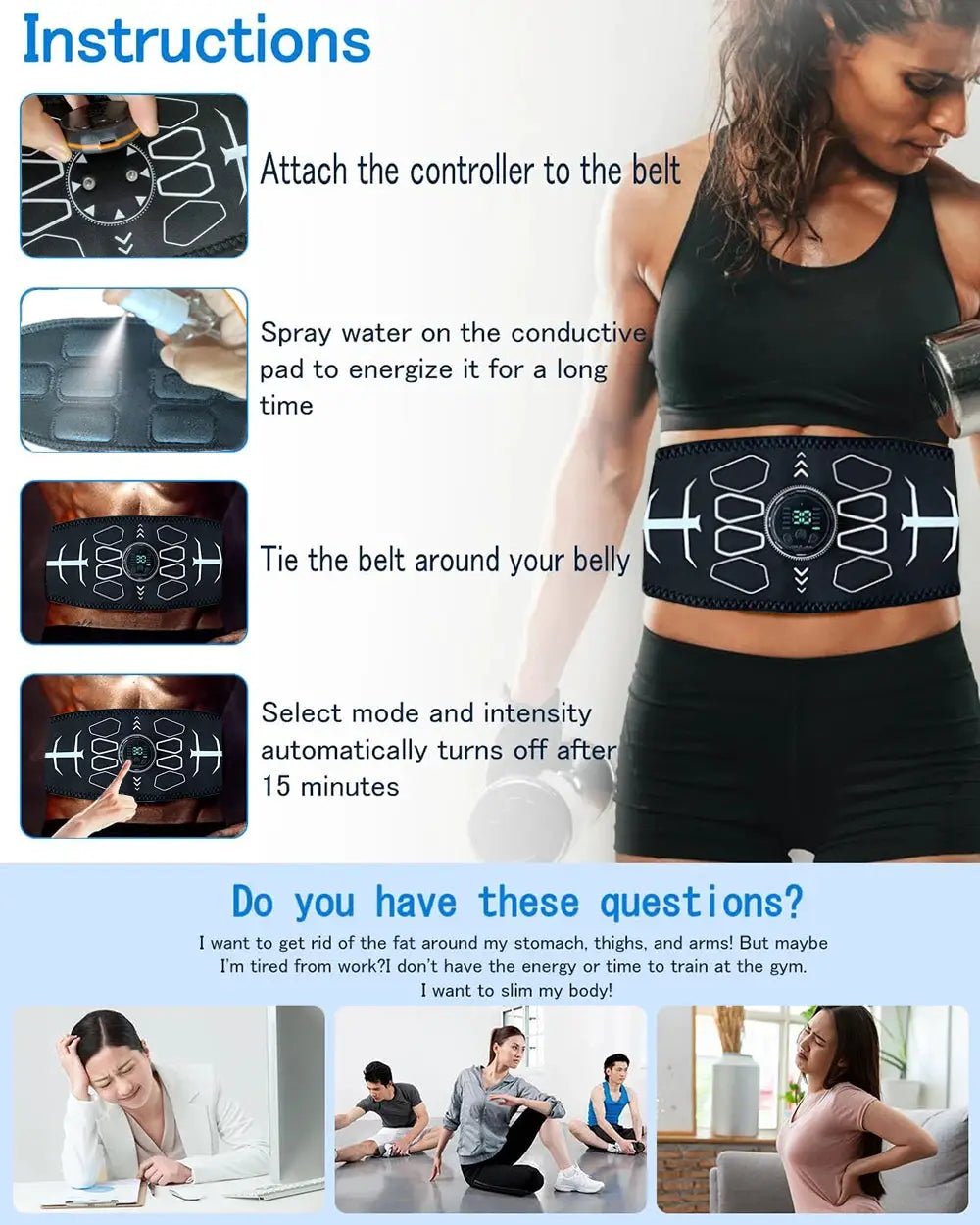 Core Toning Ems Abdominal Belt for Home — product view 8