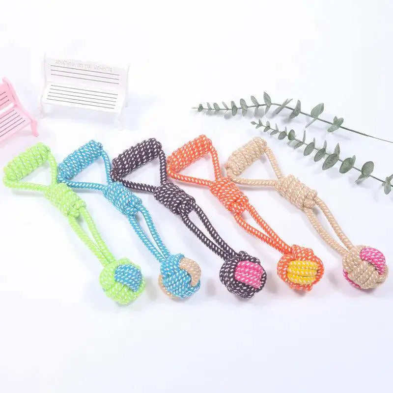 Cotton Rope Dog Toy Colorful Teething Chew For Small Dogs