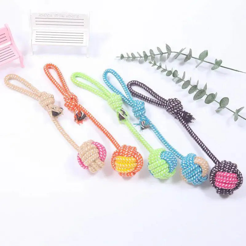 Cotton Rope Dog Toy Colorful Teething Chew For Small Dogs