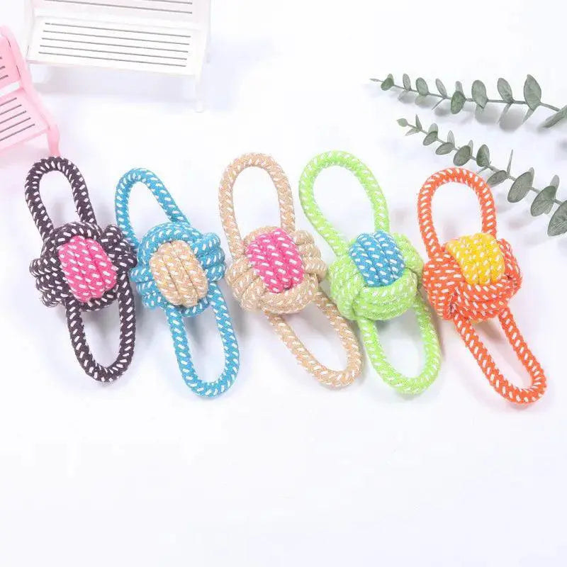 Cotton Rope Dog Toy Colorful Teething Chew For Small Dogs