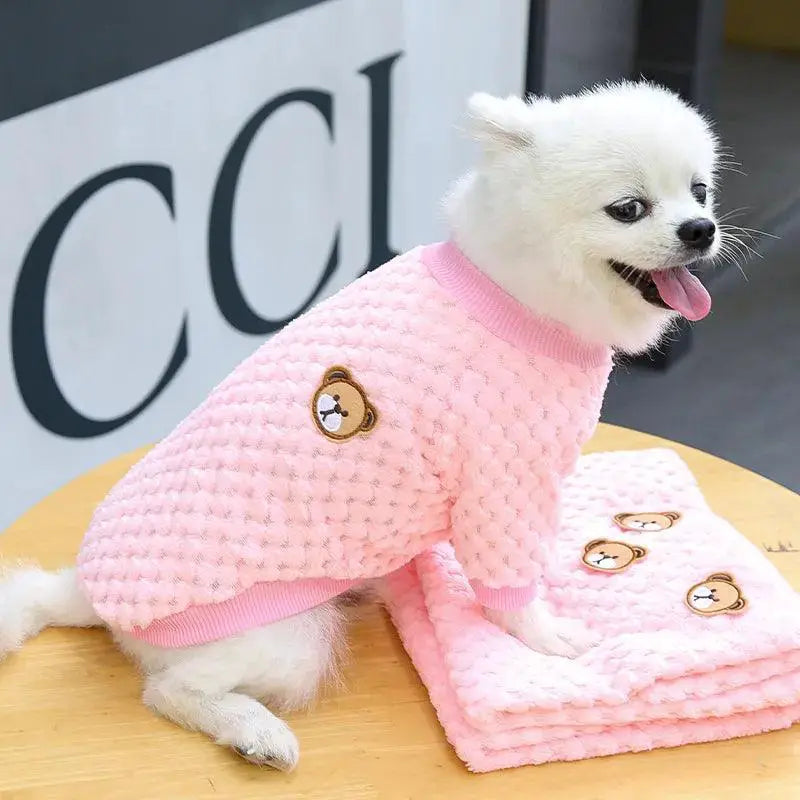 Cozy Bear Embroidered Dog Vest For Stylish Small Dogs