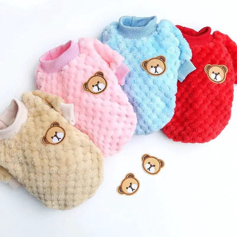 Cozy Bear Embroidered Dog Vest For Stylish Small Dogs