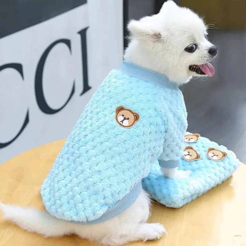 Cozy Bear Embroidered Dog Vest For Stylish Small Dogs