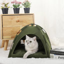 Cozy Cat Tent Bed with Warm Accessories for Feline Comfort
