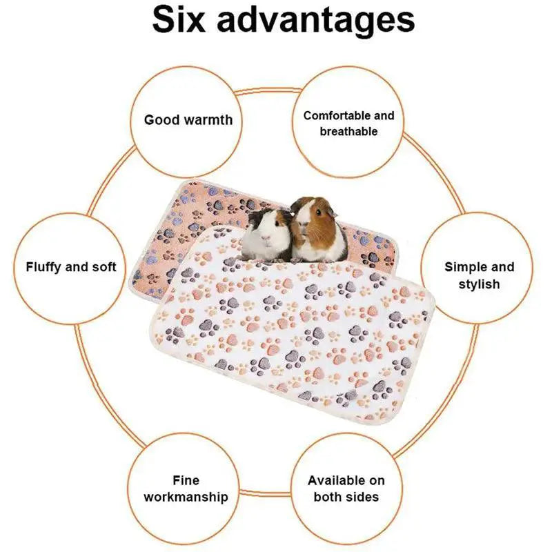 Cozy Coral Fleece Pet Blanket Bed Mat 20x20cm Soft Washable