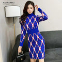 Cozy Knitted Turtleneck Dress Stylish Autumn Essential Wear