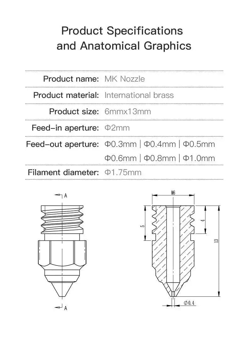 Creality Nozzle Set Extruder Nozzles For 3D Printing