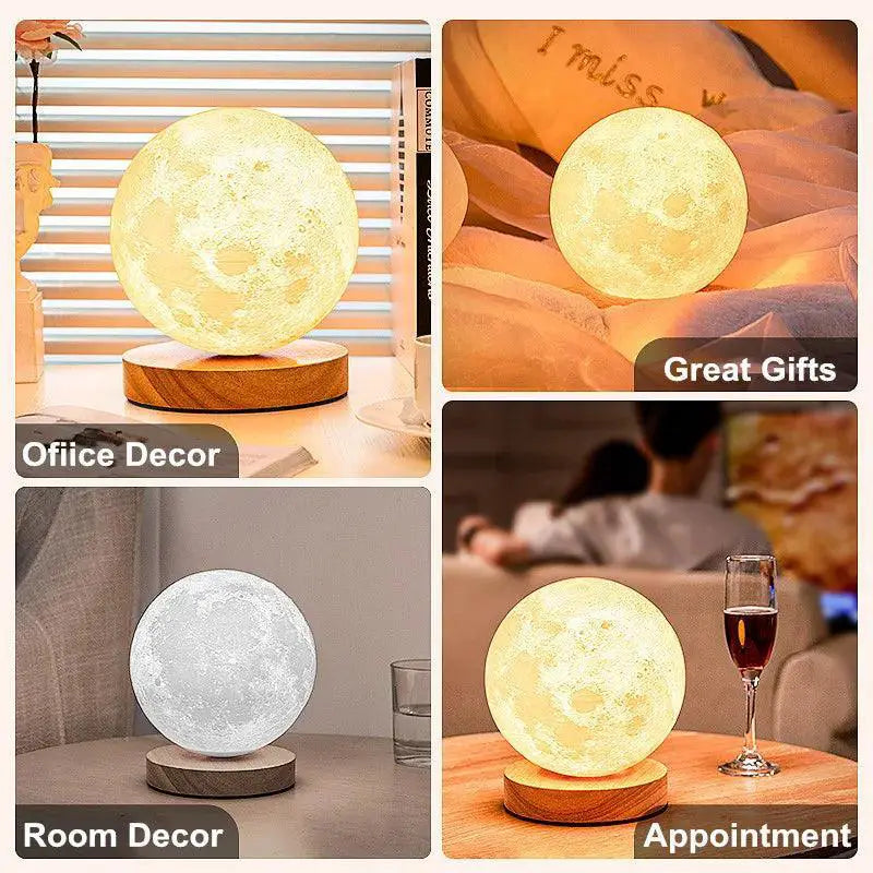 Creative 3D Moon Night Lamp 360 Degree Rotating LED Touch