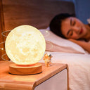 Night Lamp: Creative 3D Moon 360° Rotating LED Touch Control