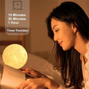 Night Lamp: Creative 3D Moon 360° Rotating LED Touch Control