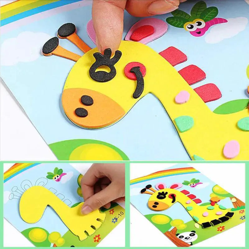 Creative Animal Foam Sticker Puzzle Kit Handmade Toy Gift