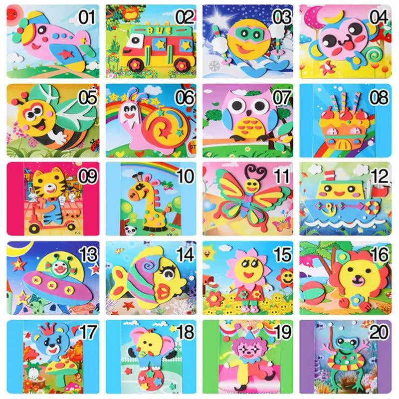 Creative Animal Foam Sticker Puzzle Kit Handmade Toy Gift