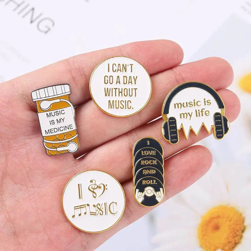 Creative Music Symbol Enamel Pins Brooches Zinc Alloy Gift