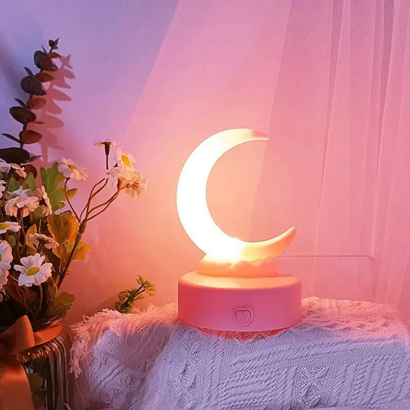 Creative Romantic Crescent Moon Night Light Led Table Lamp