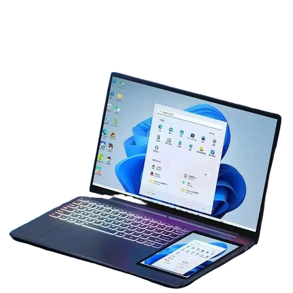 Crelander Dual Screen Laptop IPS Touch Screen - 32GB RAM 128GB SSD Intel Processor N100 US product image