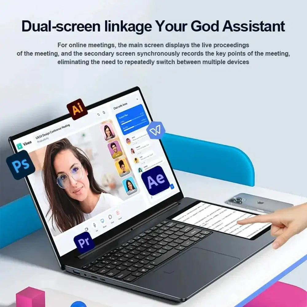 Crelander X15 Dual Screen Laptop 15 Inch IPS Touch Screen