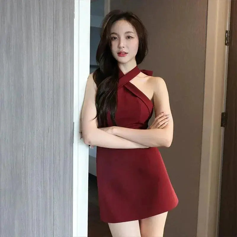 Cross Graceful Halterneck Dress Elegant A Line Choice