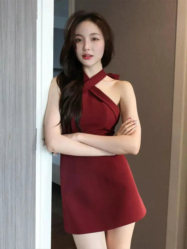 Cross Graceful Halterneck Dress Elegant A Line Choice