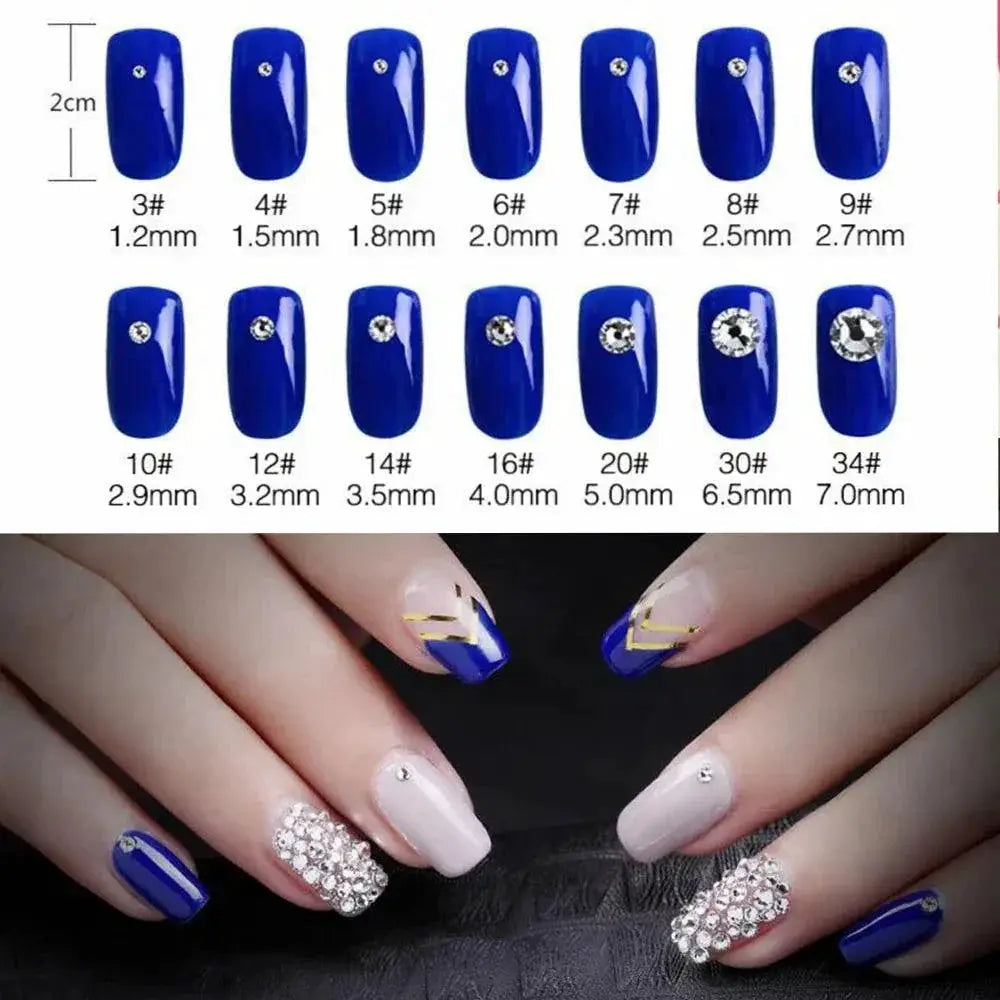 Crystal AB Glass Rhinestones Mix for Nail Art and Garments
