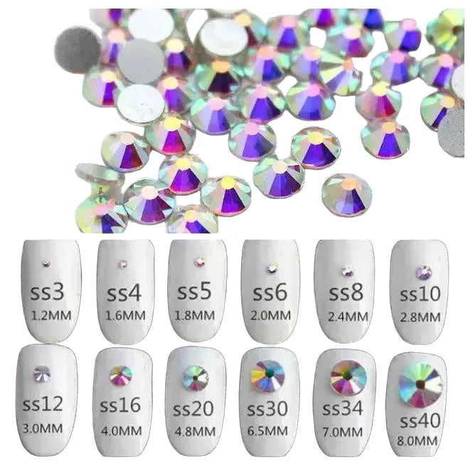 Crystal AB Glass Rhinestones Mix for Nail Art and Garments — product view 1