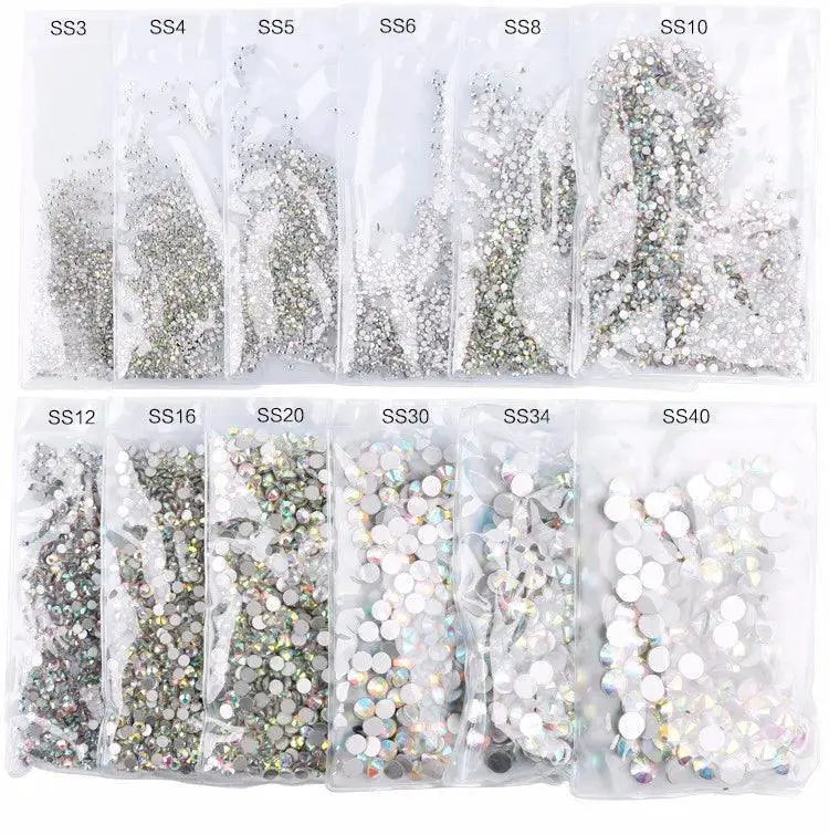 Crystal AB Glass Rhinestones Mix for Nail Art and Garments